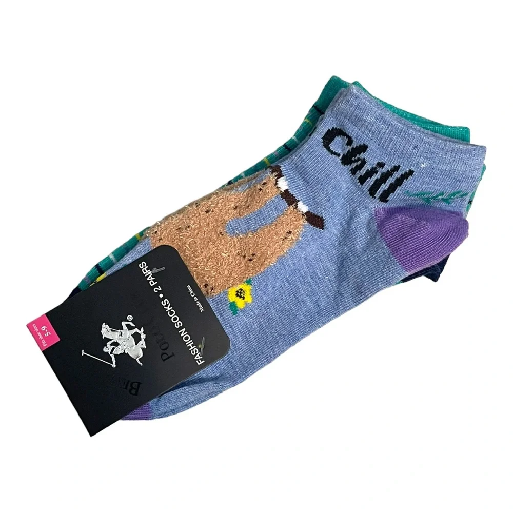 Beverly Hills Polo Club Women’s 2 Pair Chill Out No Show Fashion Socks NWT